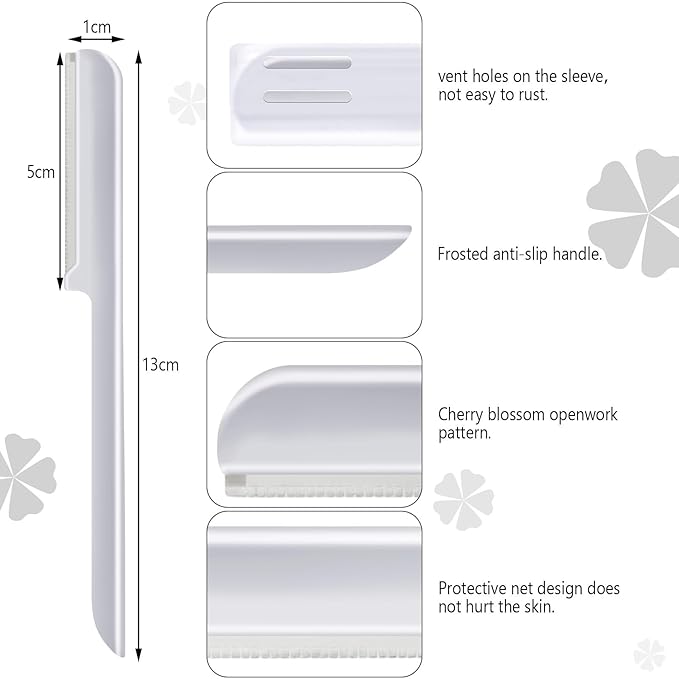 10 Pieces Eyebrow Razor for Women Facial Shaver Razor Brow Shaper Eyebrow Trimmer Dermaplaner Shaping Tool with Cover (Silver)