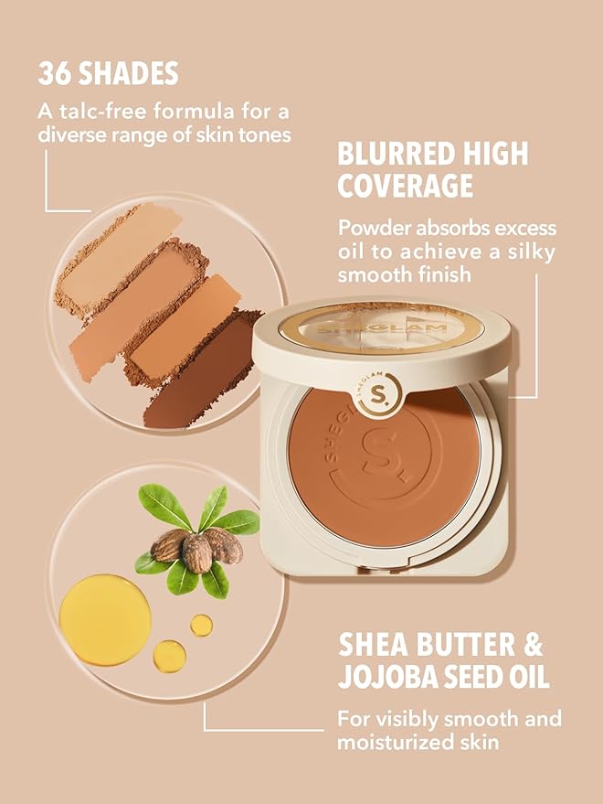 SHEGLAM SKin-Focus Full Coverage Powder Foundation Oil-Control Lightweight