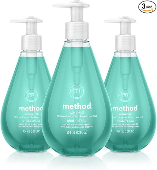 Method Gel Hand Soap, Waterfall, Biodegradable Formula, 12 fl oz (Pack of 3)