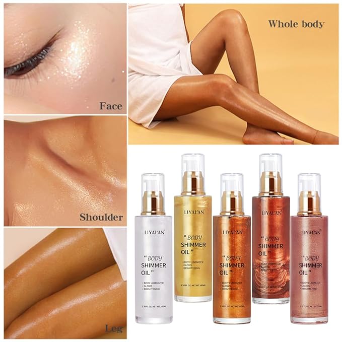 Liyalan Shimmer Body Oil Golden Brown