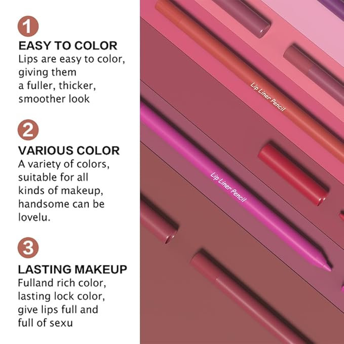 evpct 1Pcs Plum Red Matte Long Lasting Lip Liner Pencils Makeup for Shaping & Sculpting Lips, No Transfer Long Wear Waterproof Pigmented Lip Liner lipliners Crayon Lipstick Pencil Sharpener 04