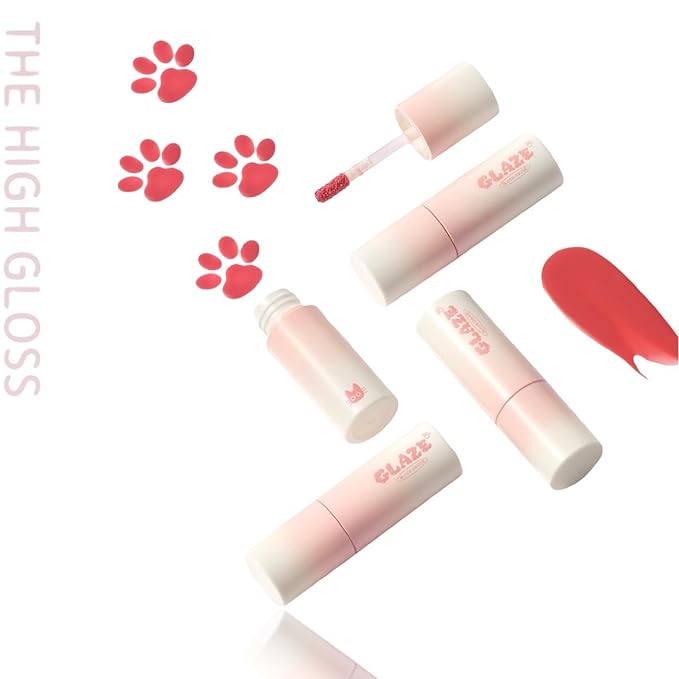 Chewy Lip Glaze, High Shine Lip Gloss, Korean Beauty (GZ05 Apple Dew, 3.5 grams)