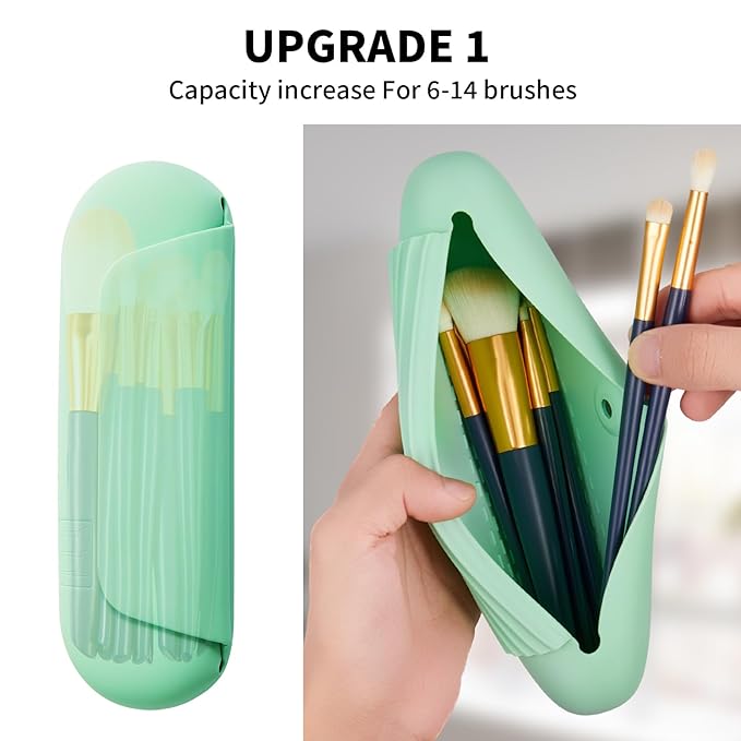 Silicone makeup brush holder travel