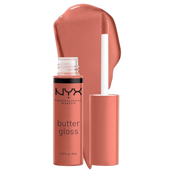 NYX PROFESSIONAL MAKEUP Butter Gloss, Non-Sticky Lip Gloss - Bit Of Honey (Peach Nude)