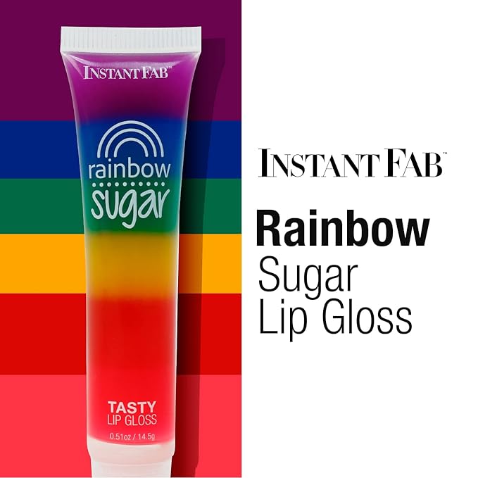 STUDIO LIMITED Instant Fab Crystal Shiny Rainbow Lip Gloss Long Lasting Ultra Hydrating Plumping Lip Gloss for women girls Value Pack 14ml/ 0.47oz (Rainbow, 3 Pcs)