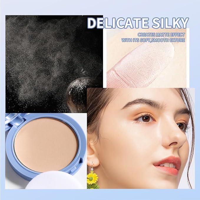 Oil Control Face Pressed Powder, Matte and Smooth Face 35Oz