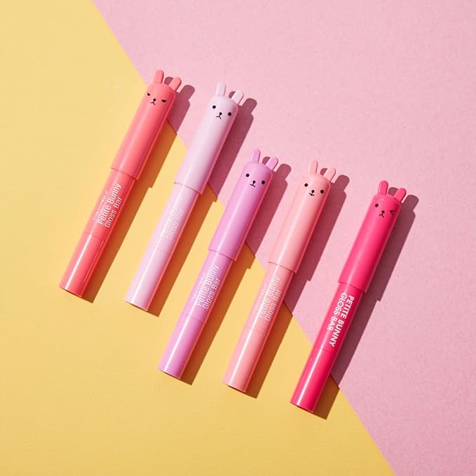 TONYMOLY Petit Bunny Lip Gloss for Women, Easter Basket Stuffer, Long Lasting Lip Crayon, Korean Lip Gloss, Vitamin E Enriched, Soften & Moisturize Lips, Juicy Peach