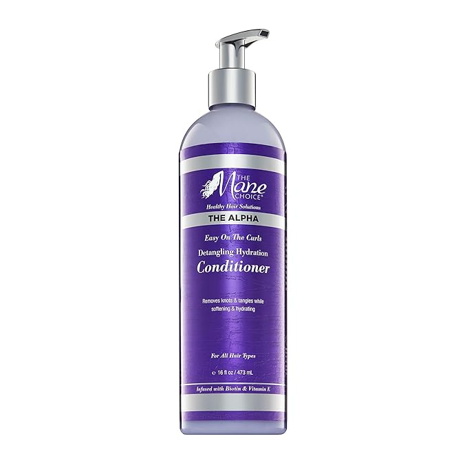 The Mane Choice The Alpha Easy On The Curls Hydration Curly Hair Conditioner, Nourishing Detangling Conditioner Enriched with Biotin & Vitamin E, Sulfate & Paraben-Free, 16 oz
