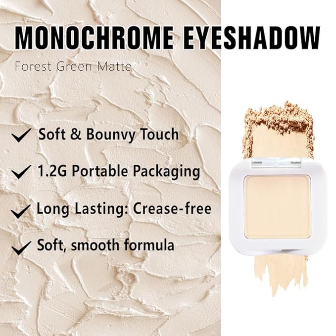 Kaely Pressed Single Eyeshadow Makeup, Vanilla Nude Beige Matte Highly Pigmented Monochrome Eye Shadow Palette, Waterproof Neutral Powde Mini Eyeshadow, sombras para ojos, Lightweight Blendable, 17