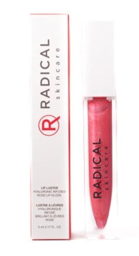 Radical Skincare Lip Luster Hyaluronic Infused Rose Lip Gloss – High Shine, Hydrating Formula for Soft, Radiant Lips | Cruelty-Free, Soy-Free, GMO-Free (5 ml)