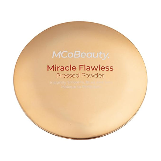 MCoBeauty Miracle Flawless Pressed Powder, Fair Shade, Oil-Control, Free Cosmetics