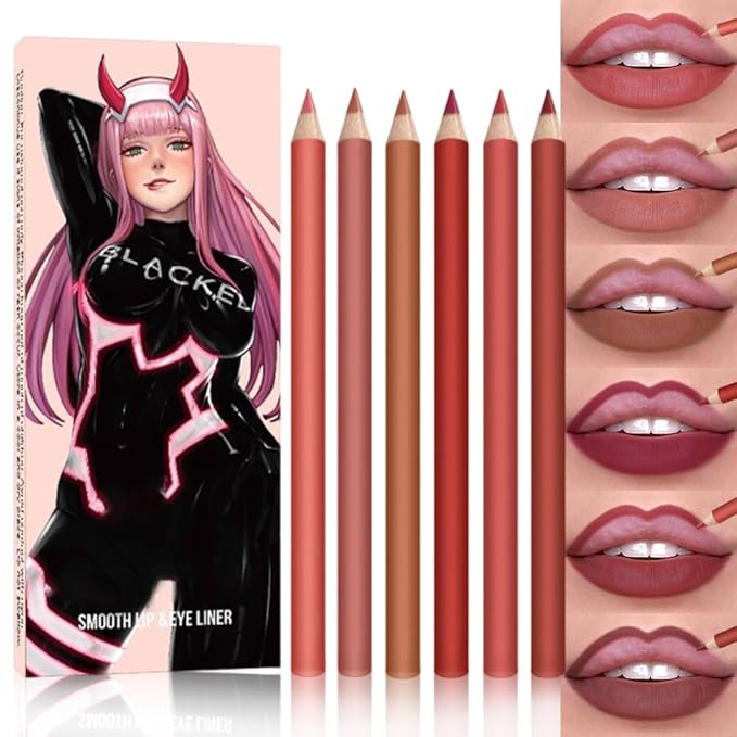 6-Color Velvet Matte Lipstick Pencils Pack for Lips Makeup, Ultra Smooth Creamy Hydrating, Long-Lasting High lmpact Color Soft Finish, Moisturized Lips (6Pcs Matte Lip pencils Set-D, Pack of 1)