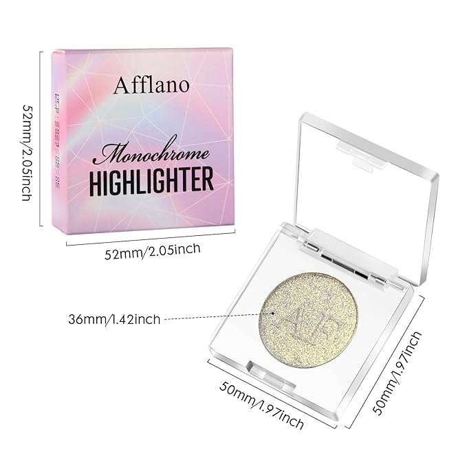 Highlighter Makeup Contour Palette, Gold Silver Duochrome iluminadores Vegan #03