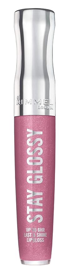 Rimmel Stay Glossy Lip Gloss Bundle - 640 All Day Seduction & 030 Cake for Breakfast, 18oz Each