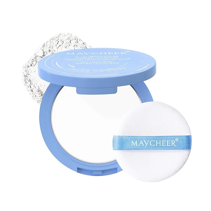 LAMUSELAND Pressed Powder Compact, Oil Control Brighten Skin Girls (JG04)