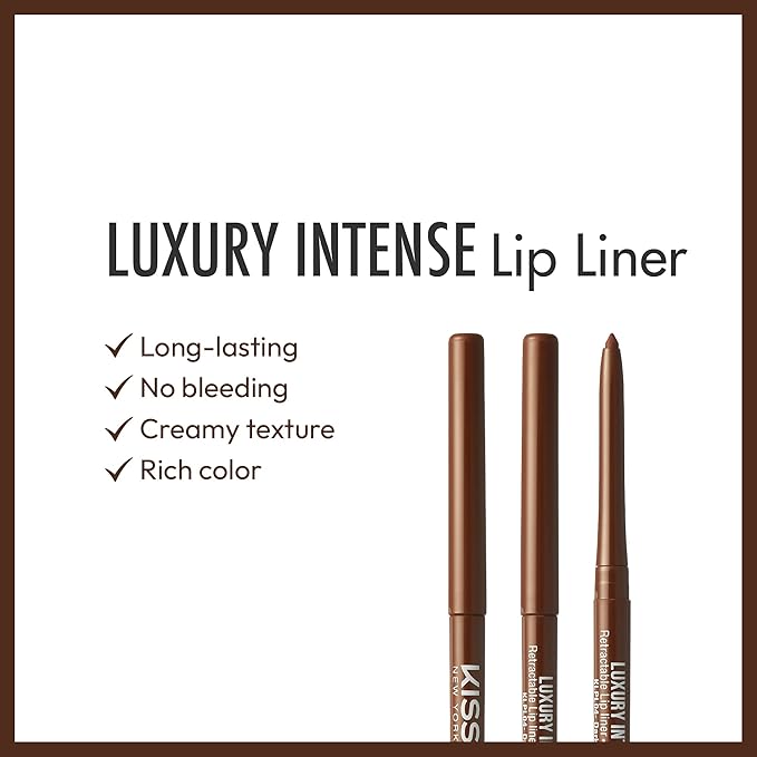 Professional Lip Liner, Long-Lasting Luxury Intense Lipliner, Creamy Retractable Easy to Use Richly Pigmented Lip Liner Pencil 3 PCS (Dark Brown)