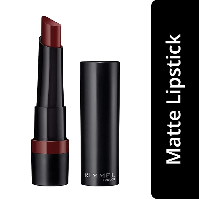 Rimmel Lasting Finish Matte Lipstick - All-Day Intense Lip Color with Exclusive Ruby and Diamond Complex - 560 Crimson Desire, .14oz