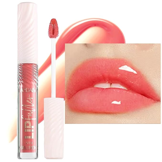 Lip GlossTinted Glitter Lipgloss Lip Oil Teens Moisturizing Lipstick Lip Balm High Shine And Vegan Plumping Lip Gloss For Women Girls Long-Lasting Dry Lip Care lip pumper gloss Moo-Dy Peach04
