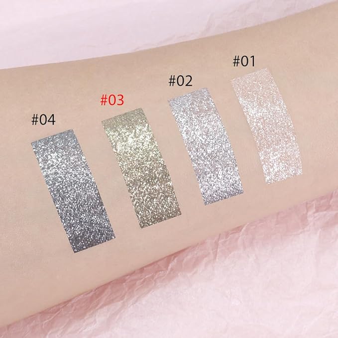 Single Glitter Eyeshadow, Shimmer Eyeshadow Palette, Korean Eye Glitter Makeup, Ultra-Blendable, Sparkle Gold Eye Shadow, Single Shade Metallic Pigmented, (Brown)