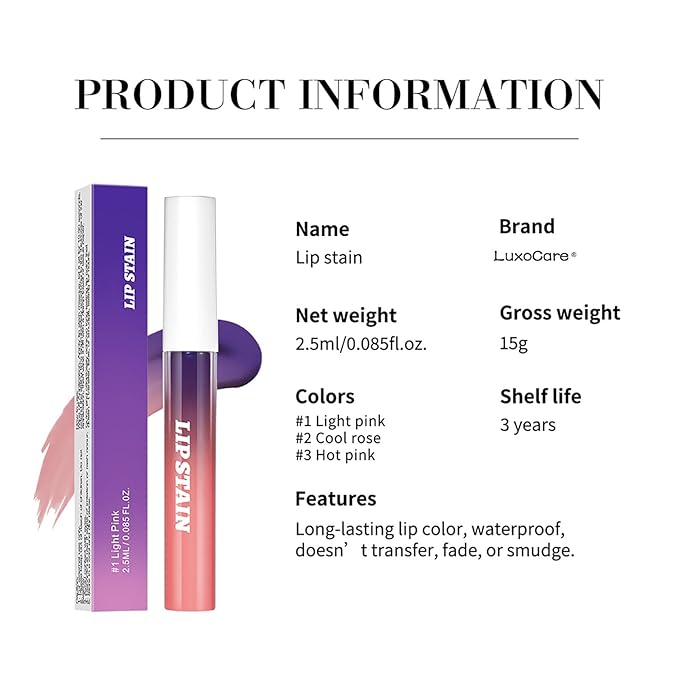 Peel Off Lip Liner Stain Set - 3 Colors Long-Lasting Peel Off Matte Lip Gloss,Matte Liquid Lipstick Nude Lip Gloss Waterproof Lip Stain Non-stick Cup Peel Off Lipstick Lip Makeup for Women