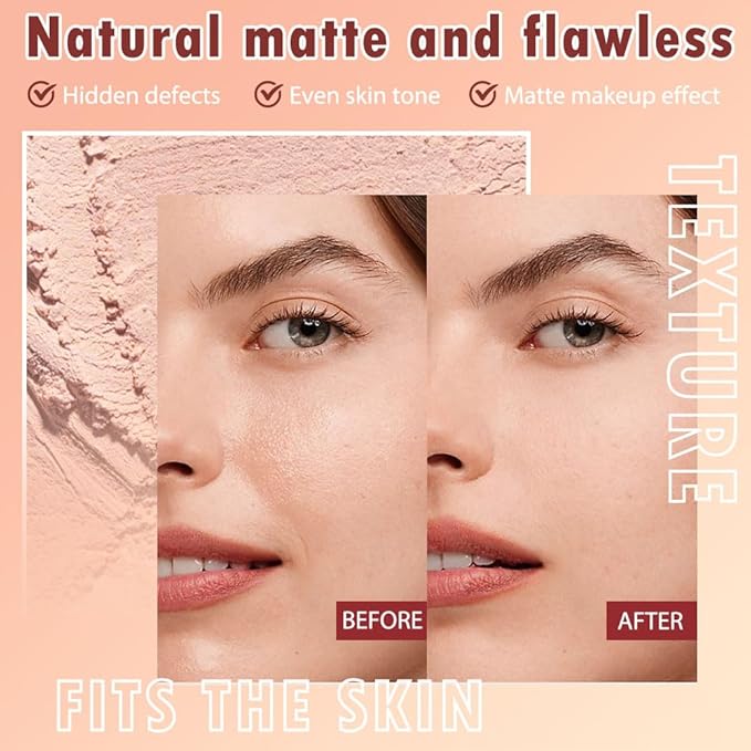 Oil Control Face Pressed Powder, Matte powder setting 1 Pcs)