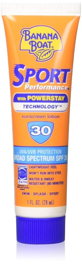 Banana Boat Sport Ultra SPF 30 Sunscreen Lotion, 1oz | Travel Size Sunscreen, Banana Boat Sunscreen SPF 30 Lotion, Oxybenzone Free Sunscreen, Sunblock Lotion Sunscreen, Mini Sunscreen SPF 30, 1oz