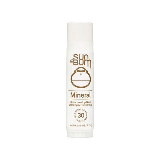 Sun Bum SPF 30 Mineral Sunscreen Lip Balm | Vegan and Hawaii 104 Act Compliant (Octinoxate & Oxybenzone Free) Broad Spectrum Natural Lip Care with UVA/UVB Protection | .15 oz