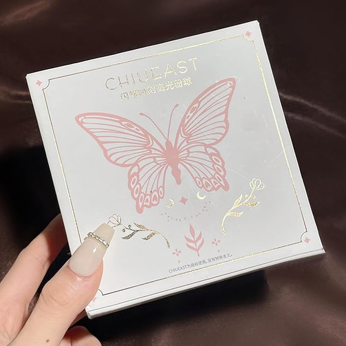 Highlight Glitter Powder Ball,White Shimmer Highlighter Makeup Powder Various Occasions