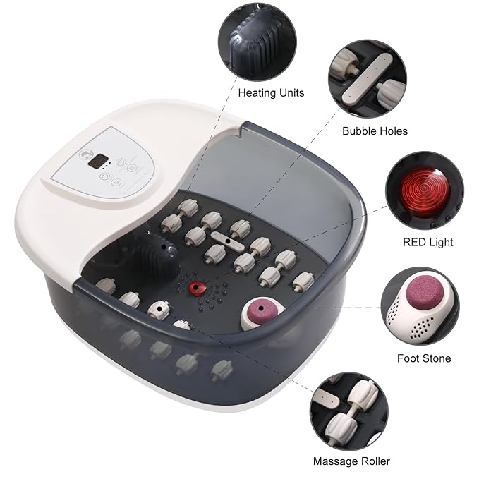 Foot spa bath massager with