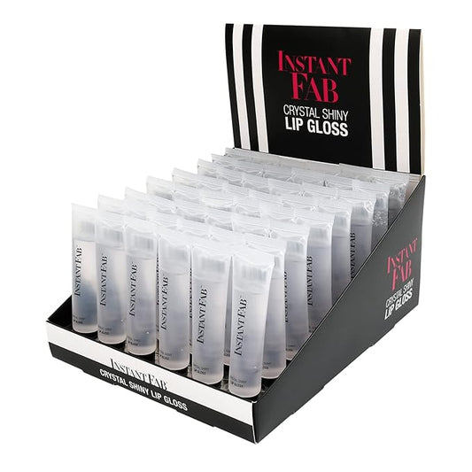STUDIO LIMITED Instant Fab Crystal Shiny Clear Lip Gloss Long Lasting Ultra Hydrating Plumping Lip Gloss for women girls Value Pack 14ml/ 0.47oz (Clear, 48 Pcs)