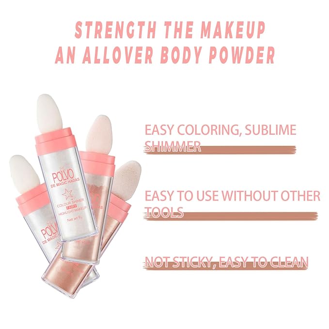 2 Colors Polvo De Hadas Fairy Highlight Stick Pearl White)