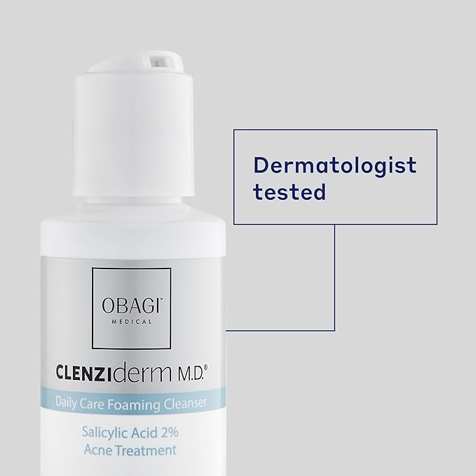 Obagi CLENZIderm M.D. Daily Care Foaming Acne Cleanser – Acne Treatment with 2% Salicylic Acid (BHA) – Two Pack, 2 * 4 oz