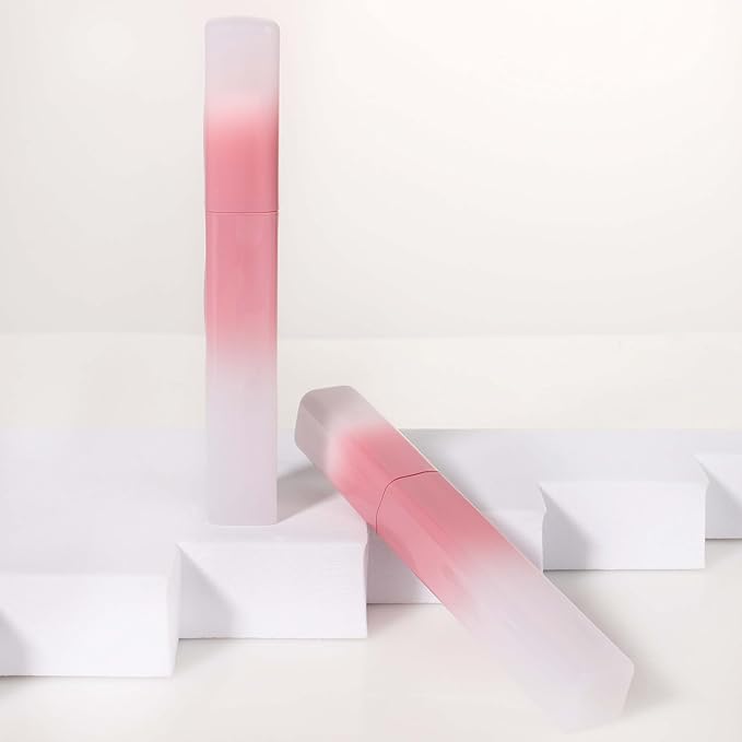 COSIDEA 15pcs 5ml Irregular rectangle empty lip gloss tubes bulk with wand unique Gradient pink lipgloss tube