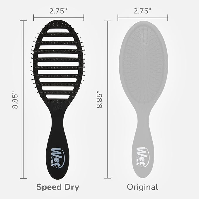 Wet Brush Speed Dry Hair Brush, Black Frost - Vented Design & Soft HeatFlex Bristles Are Blow Dry Safe - Ergonomic Handle Manages Tangles - Pain-Free Hair Accessories