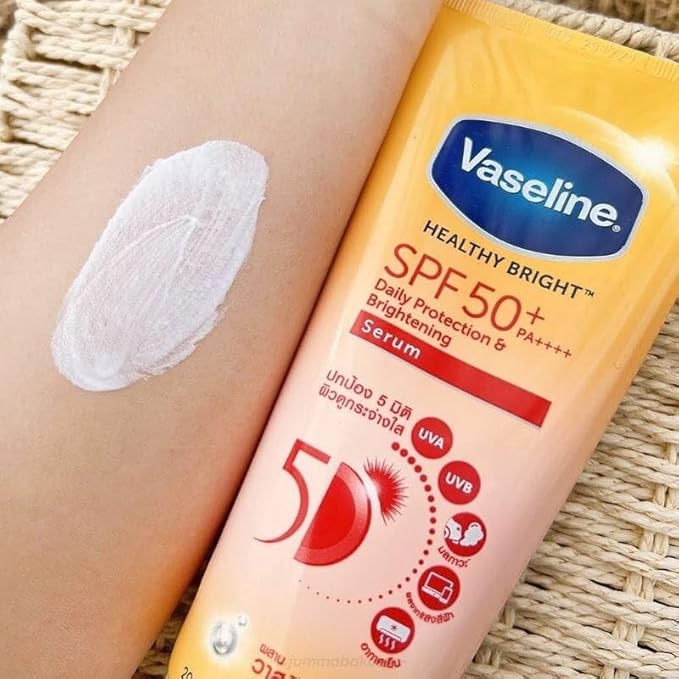 Vaseline Healthy Bright SPF50 + PA++++ Daily Protection & Brightening Serum, Size 300ml,10.14 Fl Oz (Pack Of 1)