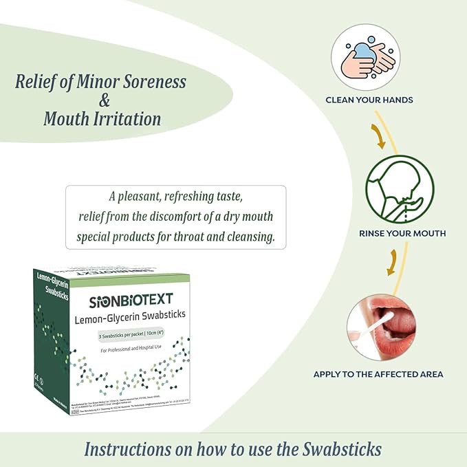 Lemon-glycerin swabsticks gently soothes minor