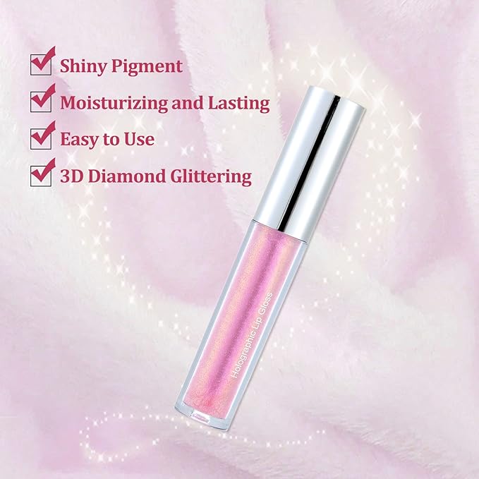 Long-Lasting Shiny Liquid Lipstick, Diamond Shimmer Metallic Lip Long-Lasting