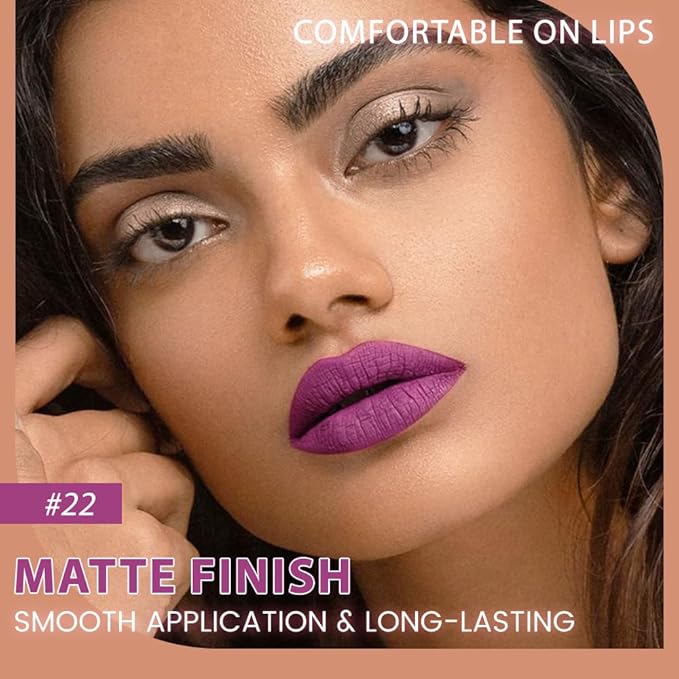 evpct 1Pcs Dark Lavender Purple Matte Long Lasting Lip Liner Pencil Makeup for Shaping & Sculpting Lips, No Transfer Long Wear Waterproof Pigmented Lip Liner lipliners Crayon Lipstick Pencil Sharpener