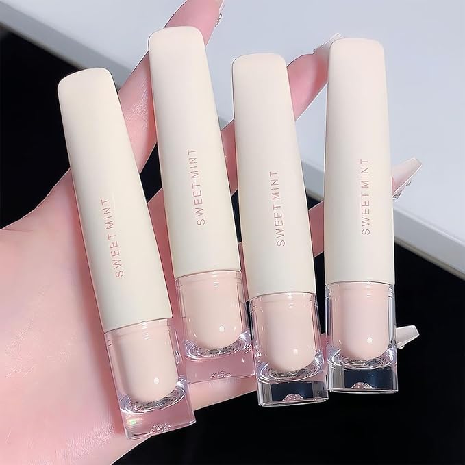 4 Pcs Hydrating Jelly Lip Gloss,Long Lasting Waterproof Non-Stick Cup Lip Glaze Set,Moisturizing Tinted Lip Balm,Mirror Liquid Lipsticks Brighten Plumping Lipstick