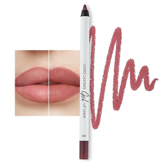 Matte Gel Lip Liner Pencil | Weightless & CreamyTexture - Sharpenable - Longwear & Waterproof - High Pigmented & Flawless Finish - Cruelty-free & Paraben-Free,- 410, 1,7g/0.05oz