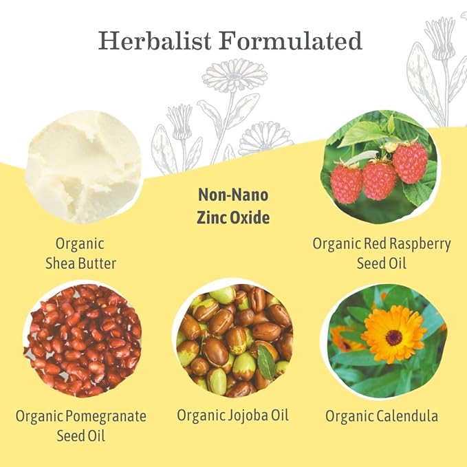 Earth Mama Baby Mineral Sunscreen Lotion SPF 40 | Reef Safe, Non-Nano Zinc, Natural Water Resistant Sun Cream for Babies, Kids & Adults, 3-Ounce