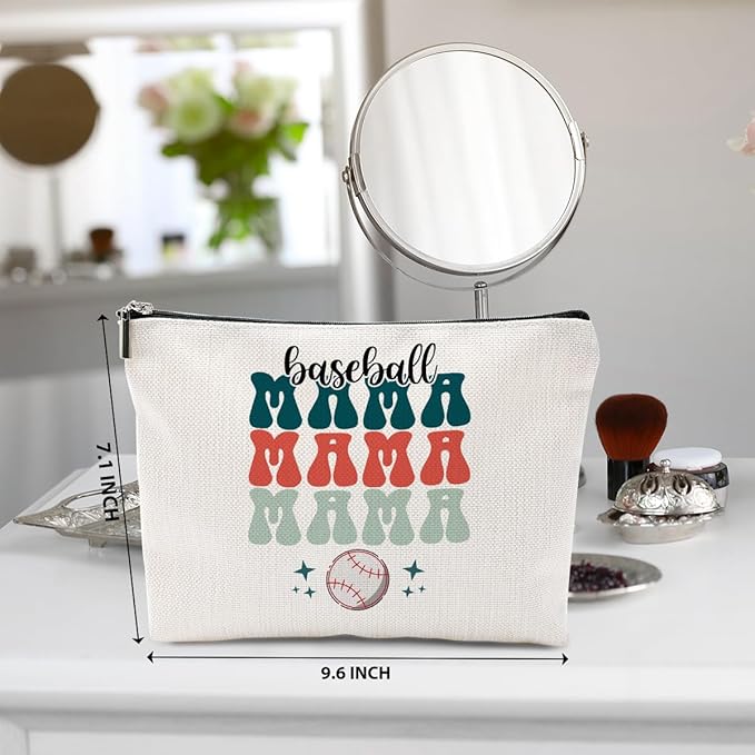 Baseball Gifts Mama Gifts Mom Gifts, Baseball Stuff Makeup Bag, Gifts for Mom Women Her Baseball Team Player, Baseball Mama Cosmetic Bag, Baseball Coach Gifts Toiletry Bag Christmas Birthday Gifts