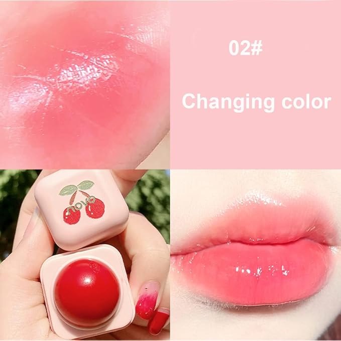 Rayberro 4 Pack Color Changing Lipstick Lip Balm Lipstick Set PH Temperature Color Change Lipstick Long Lasting Moisturizer Repair Balm Cute Pudding Shape Orange Pink Red Night Sleep Lip Care Balm