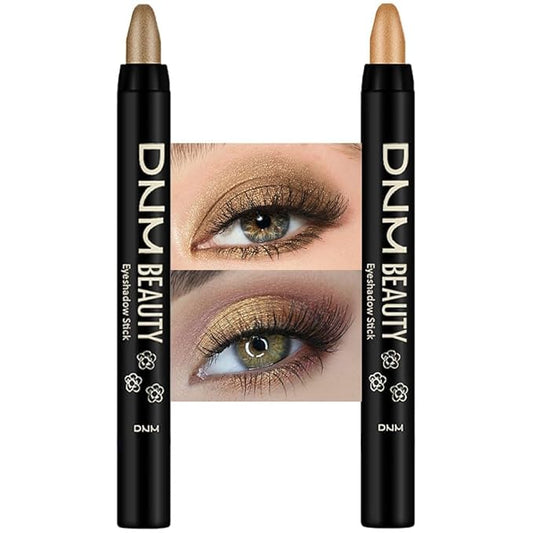 evpct 2Pcs Cream Eyeshadow Sticks Set for Eyes Light Khaki & Desert Gold Shimmer Eye Crayon Shadow Brightener Stick Pencil Pen Bulk sombras en crema para ojos 04+06
