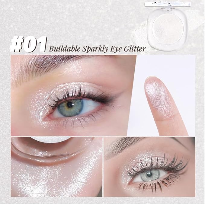 Monochrome Matte Eyeshadow Makeup Palette, Highly Pigmented Pearl White Eyeshadow Palette, Shimmer Pressed Powder Eye shadow Makeup,Single Vegan Eye Shadow, Daily Evening Women Girls Eyeshadow Gift 01