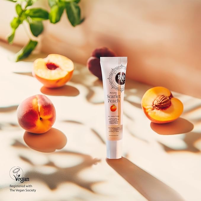 ROSÉE & CO Rosee Lip Gloss Vegan & Cruelty Free Treatment, Professional Make up, Long Lasting Glossy with Shea Butter, Moisturize, Protect & Smooth, High Shine, Non-Sticky (m. Scarlet Peach, 0.5)