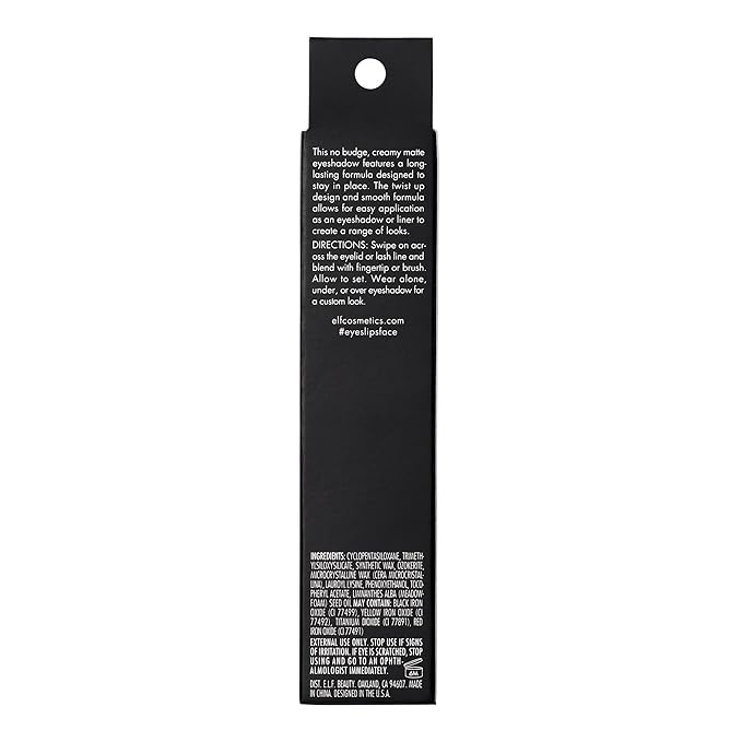 e.l.f. No Budge Matte Shadow Stick, One-Swipe Cream Eyeshadow Stick, Long-Wear & Crease Resistant, Matte Finish, Cool Beans