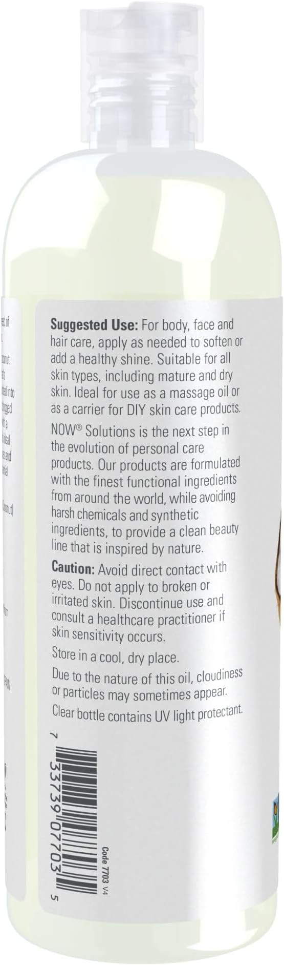 NOW Foods Solutions, Liquid Coconut Oil, Light and Nourishing, Promotes Healthy-Looking Skin and Hair, 16-Ounce