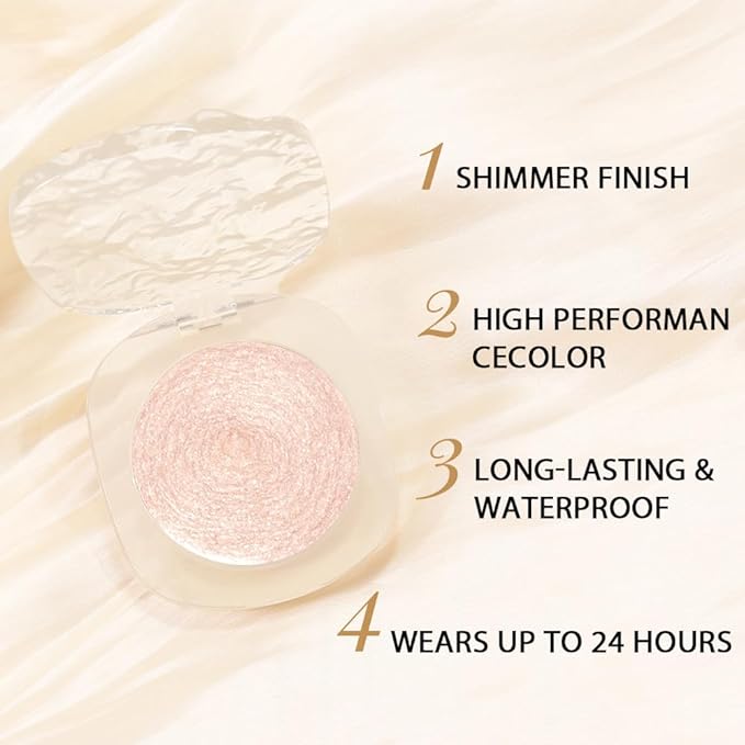 Monochrome Matte Eyeshadow Makeup Palette, Highly Pigmented Champagne Gold Eyeshadow Palette,Shimmer Pressed Powder Eye shadow Makeup,Single Vegan Eye Shadow, Daily Evening Women Girls Eyeshadow Gift