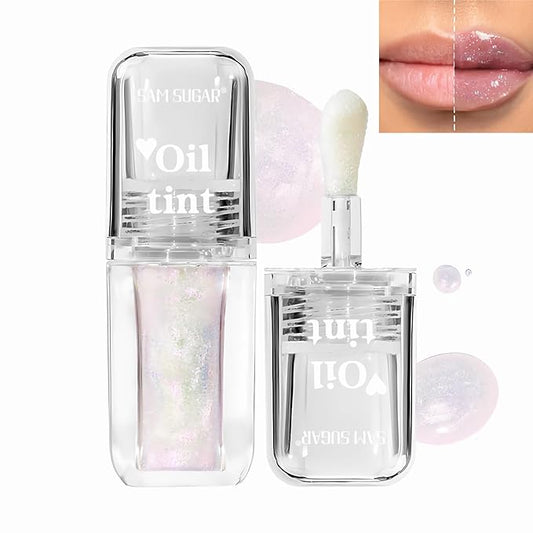 Plumping Glitter Lip Oil Tint, Big Brush Head Plumping